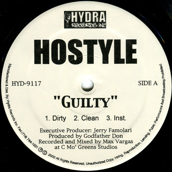 Hostyle (3) : Guilty / You Know The Name / This Ain't No Game (12")
