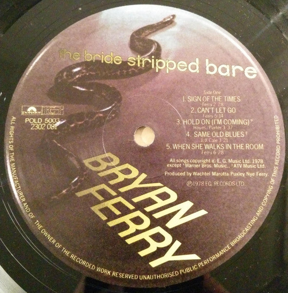 Bryan Ferry : The Bride Stripped Bare (LP, Album)