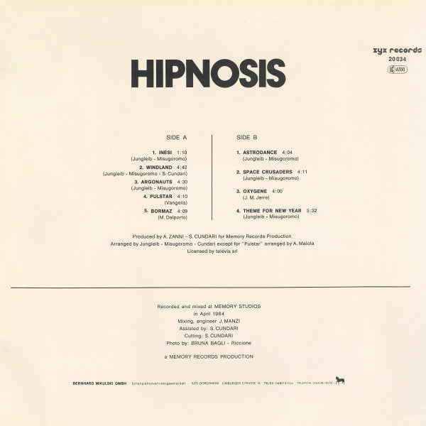 Hipnosis ~ Hipnosis (Vinyl) - Djungel & Jazz