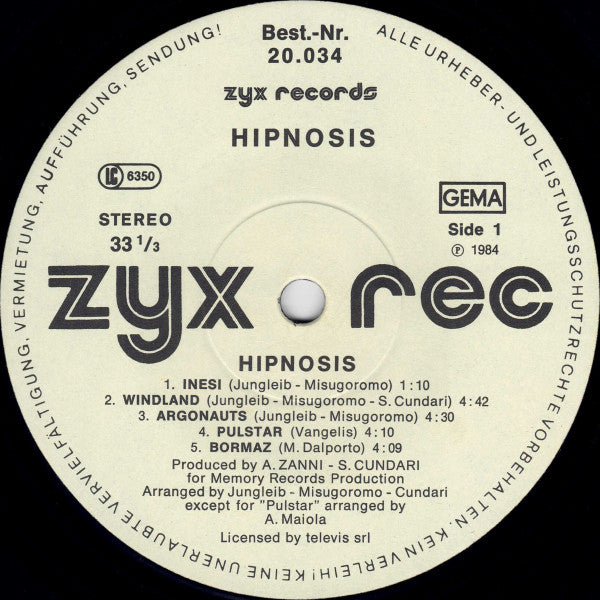 Hipnosis ~ Hipnosis (Vinyl) - Djungel & Jazz