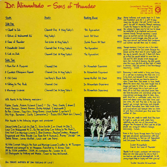 Dr. Alimantado ~ Sons Of Thunder (Vinyl) - Djungel & Jazz
