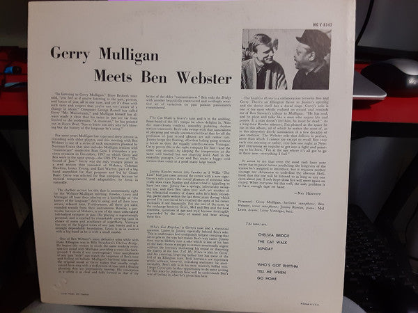 Gerry Mulligan, Ben Webster ~ Gerry Mulligan Meets Ben Webster (Vinyl) - Djungel & Jazz
