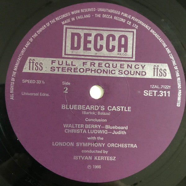 Bartók, Istvan Kertesz, London Symphony ~ Bluebeard's Castle (Vinyl) - Djungel & Jazz