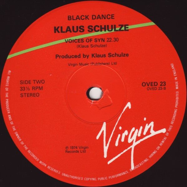 Klaus Schulze : Blackdance (LP, Album, RE)