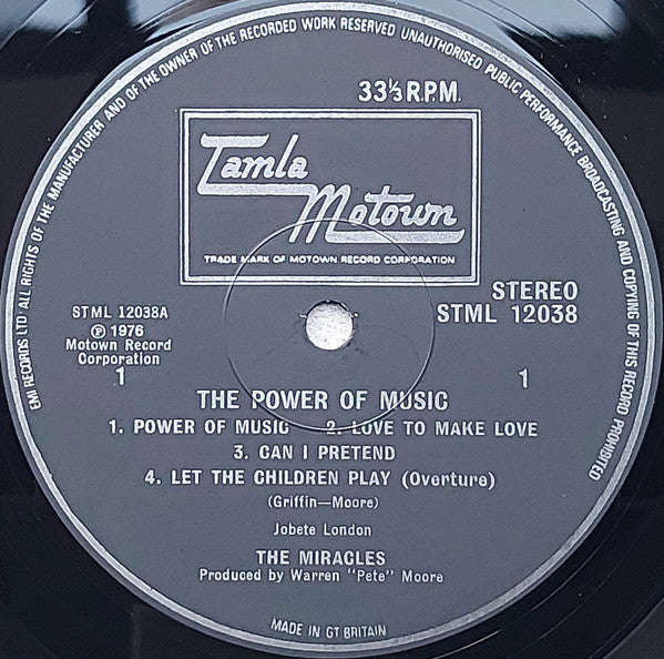 The Miracles : The Power Of Music (LP, Album)