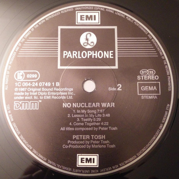 Peter Tosh : No Nuclear War (LP, Album)