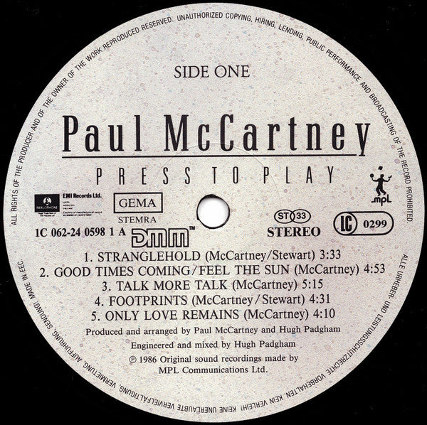 Paul McCartney ~ Press To Play (Vinyl) - Djungel & Jazz