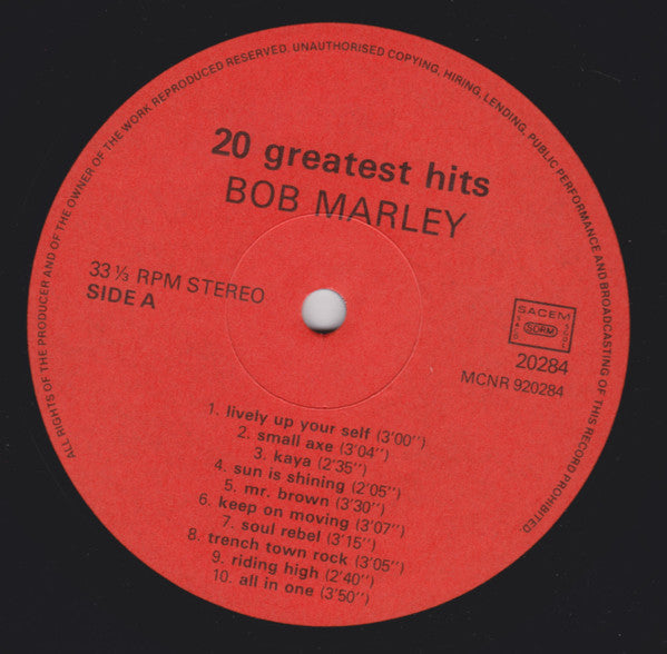 Bob Marley ~ 20 Greatest Hits (Vinyl) - Djungel & Jazz