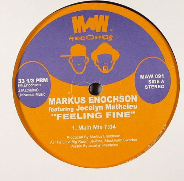 Markus Enochson Featuring Jocelyn Mathieu ~ Feeling Fine (Vinyl) - Djungel & Jazz