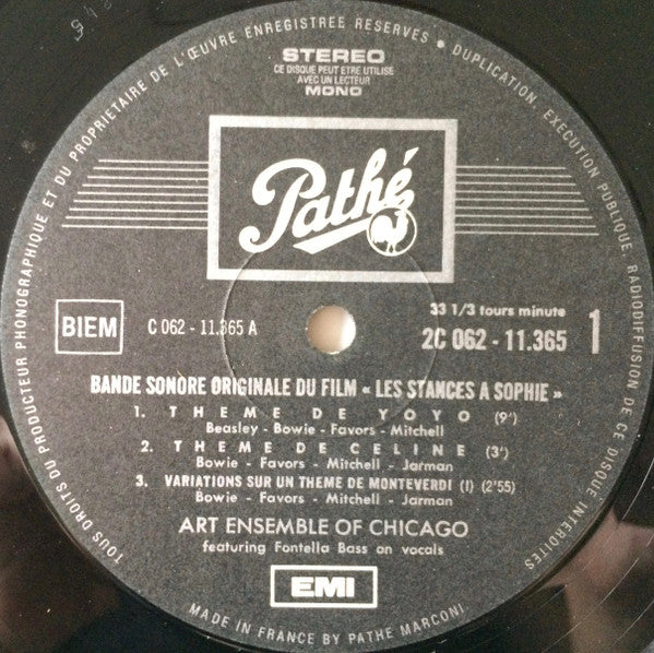 The Art Ensemble Of Chicago ~ Bande Sonore Originale Du Film "Les Stances À Sophie" (Vinyl) - Djungel & Jazz