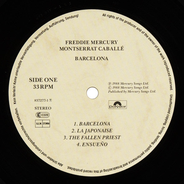 Freddie Mercury & Montserrat Caballé ~ Barcelona (Vinyl) - Djungel & Jazz