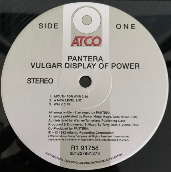 Pantera ~ Vulgar Display Of Power (Vinyl) - Djungel & Jazz