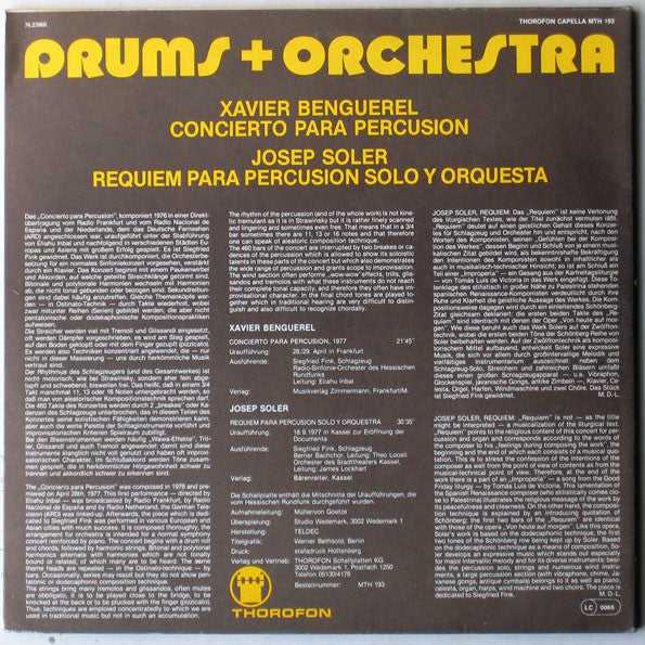 Benguerel*, Soler* : Drums + Orchestra: Concierto / Requiem (LP, Album)