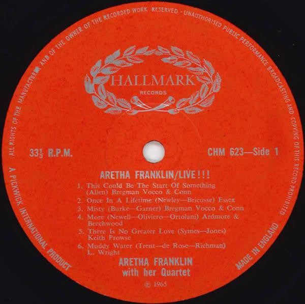 Aretha Franklin ~ Live!!! (In Person With Her Quartet) (Vinyl) - Djungel & Jazz