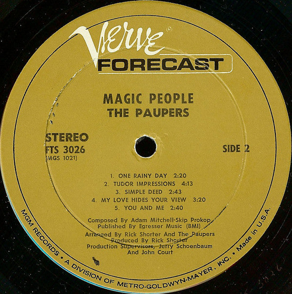 The Paupers ~ Magic People (Vinyl) - Djungel & Jazz