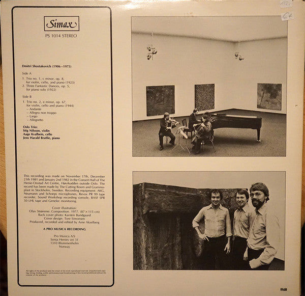 Dmitri Shostakovich, Oslo Trio ~ Piano Trios Op. 8 & Op. 67 / Three Fantastic Dances Op. 5 (Vinyl) - Djungel & Jazz