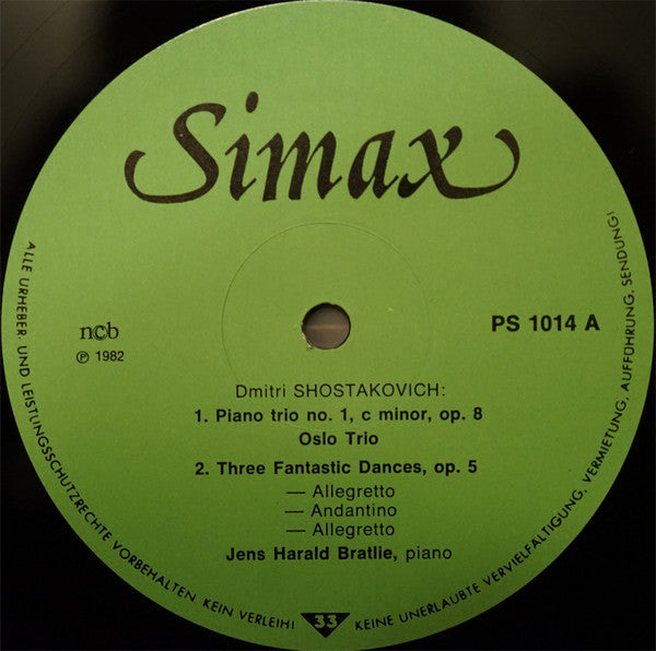 Dmitri Shostakovich, Oslo Trio ~ Piano Trios Op. 8 & Op. 67 / Three Fantastic Dances Op. 5 (Vinyl) - Djungel & Jazz