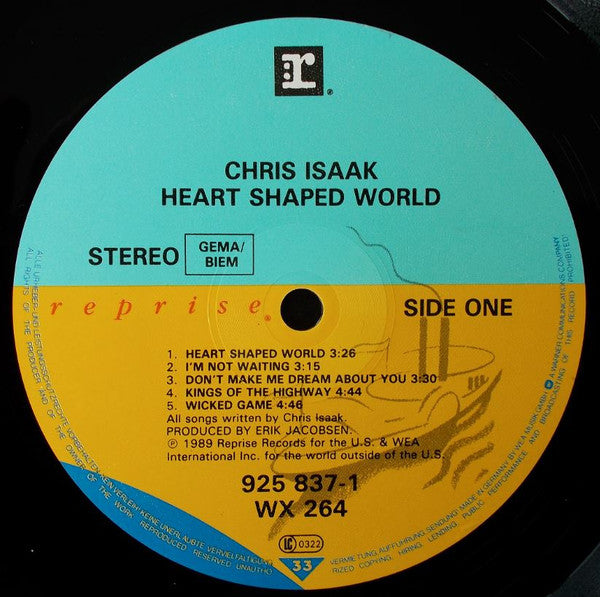 Chris Isaak : Heart Shaped World (LP, Album, TEL)