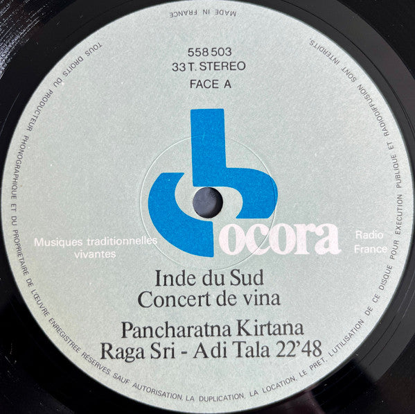 Emani Sankara Sastry ~ Inde Du Sud - Concert De Vina (Vinyl) - Djungel & Jazz