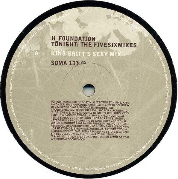 H_Foundation* : Tonight: The FiveSixMixes (12")