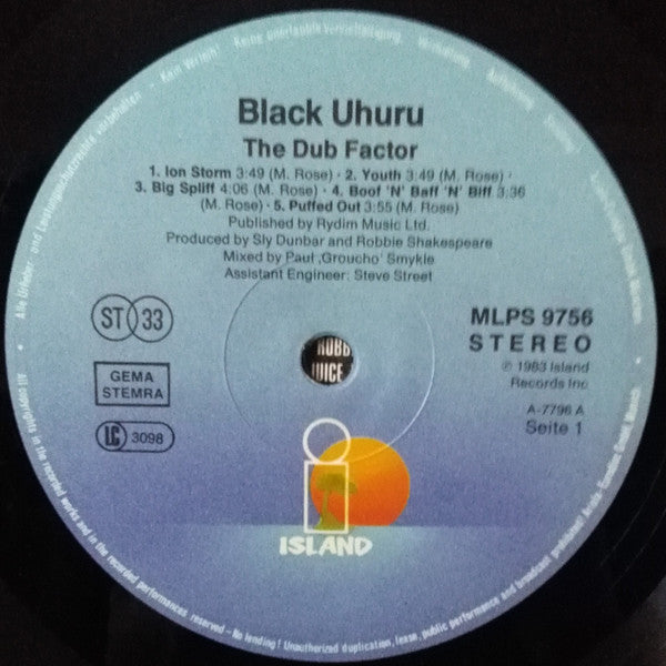 Black Uhuru : The Dub Factor (LP, Album)