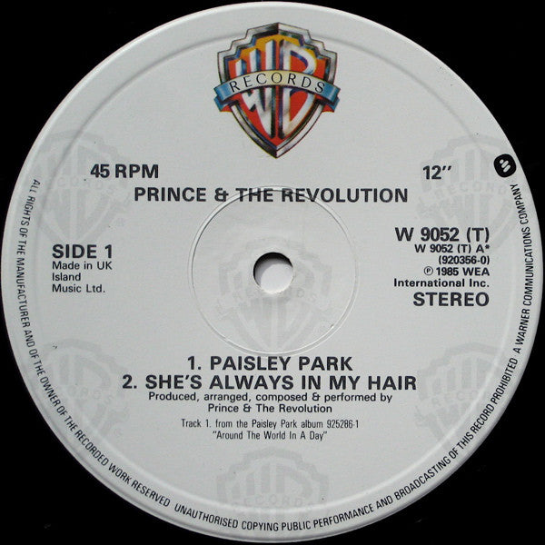 Prince & The Revolution ~ Paisley Park (Vinyl) - Djungel & Jazz