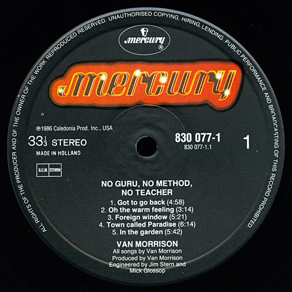Van Morrison : No Guru, No Method, No Teacher (LP, Album)