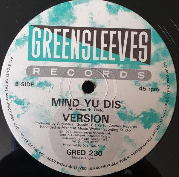 Gregory Isaacs : Mind Yu Dis (12")