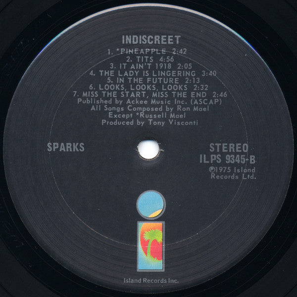 Sparks ~ Indiscreet (Vinyl) - Djungel & Jazz