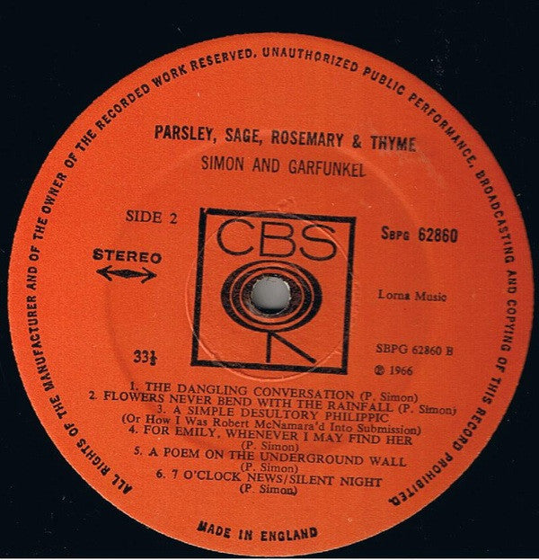 Simon & Garfunkel ~ Parsley, Sage, Rosemary And Thyme (Vinyl) - Djungel & Jazz