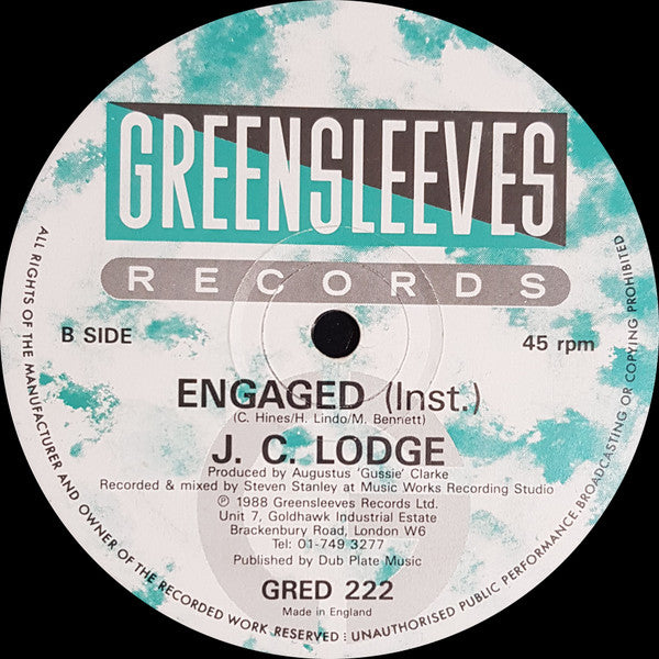 J. C. Lodge* : Telephone Love / Engaged (12")