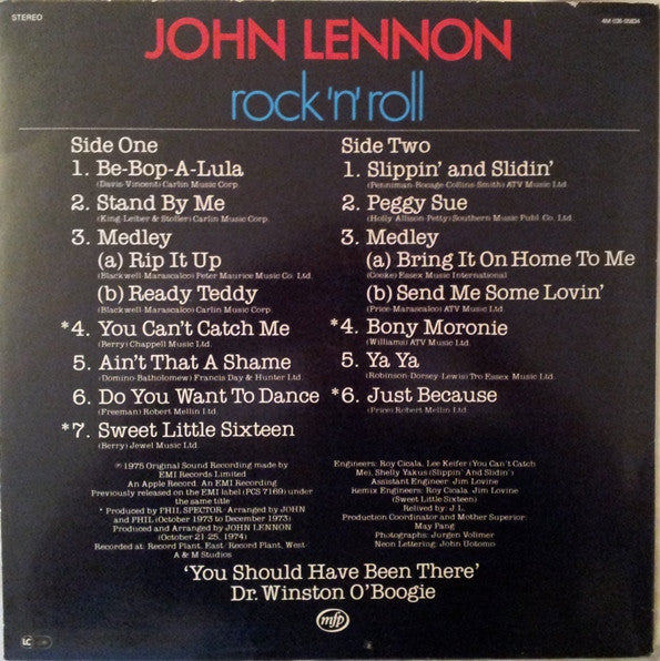 John Lennon ~ Rock 'N' Roll (Vinyl) - Djungel & Jazz
