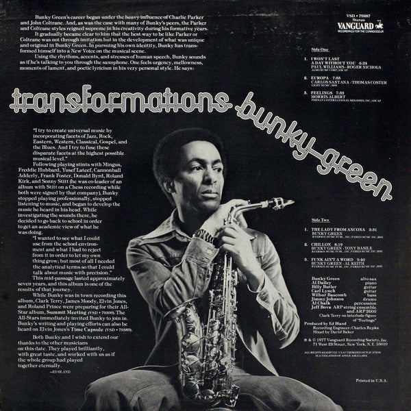 Bunky Green : Transformations (LP, Album)