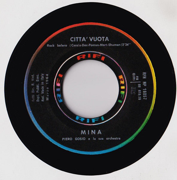 Mina ~ Città Vuota / Ѐ Inutile (Vinyl) - Djungel & Jazz
