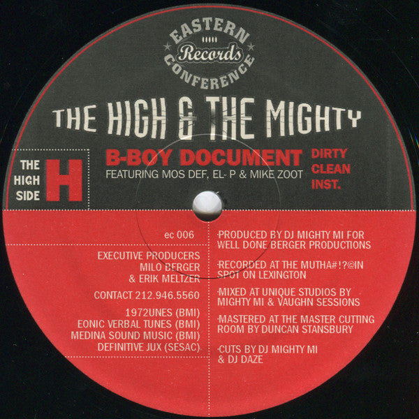 The High & The Mighty* Featuring Mos Def, EL-P & Mike Zoot : B-Boy Document / Mind, Soul & Body (12", Single)