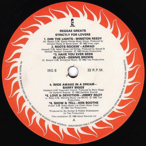 Various ~ Reggae Greats - Strictly For Lovers (Vinyl) - Djungel & Jazz