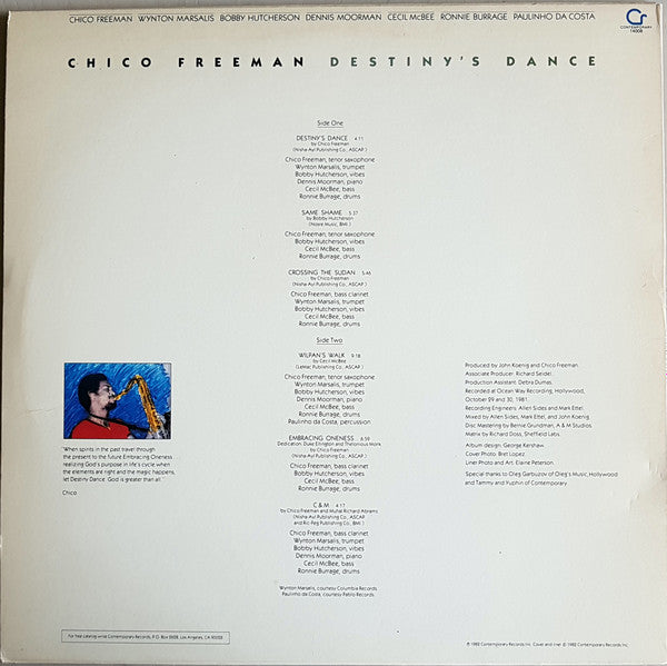 Chico Freeman ~ Destiny's Dance (Vinyl) - Djungel & Jazz