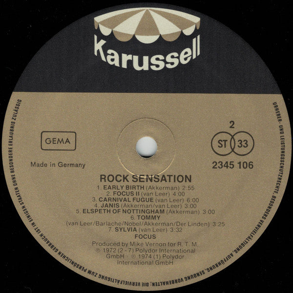 Focus ~ The Greatest Rock Sensation (Vinyl) - Djungel & Jazz