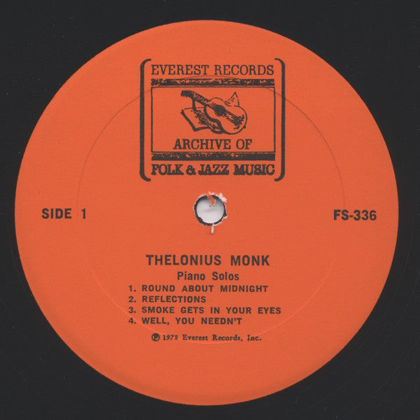 Thelonious Monk ~ Piano Solos (Vinyl) - Djungel & Jazz