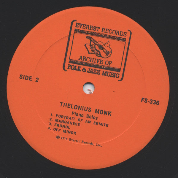 Thelonious Monk ~ Piano Solos (Vinyl) - Djungel & Jazz