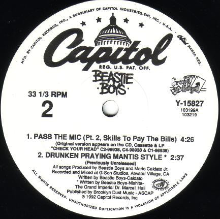 Beastie Boys ~ Pass The Mic (Vinyl) - Djungel & Jazz