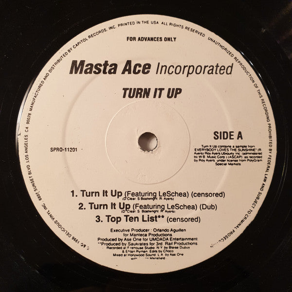 Masta Ace Incorporated ~ Turn It Up / Top Ten List (Vinyl) - Djungel & Jazz
