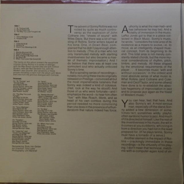 Sonny Rollins ~ Sonny Rollins (Vinyl) - Djungel & Jazz