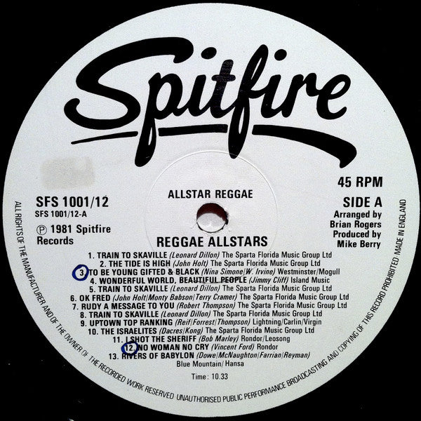 Reggae Allstars : Allstar Reggae (12")