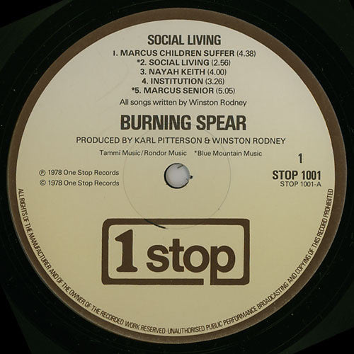 Burning Spear : Social Living (LP, Album)