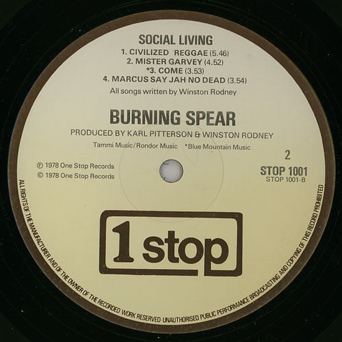 Burning Spear : Social Living (LP, Album)