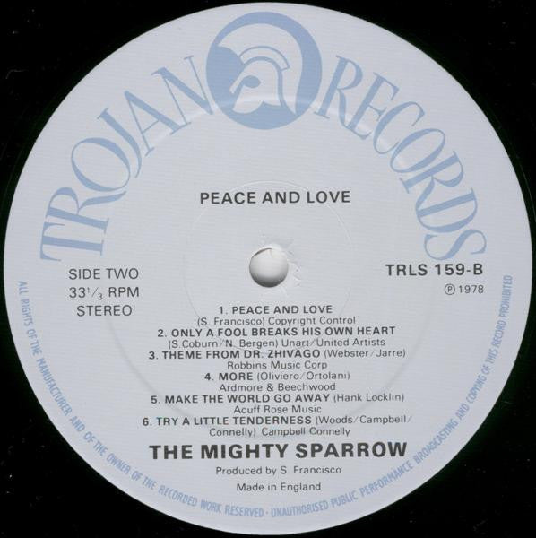 The Mighty Sparrow* : Peace And Love (LP, Album)