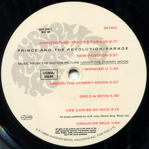 Prince And The Revolution ~ Parade (Vinyl) - Djungel & Jazz