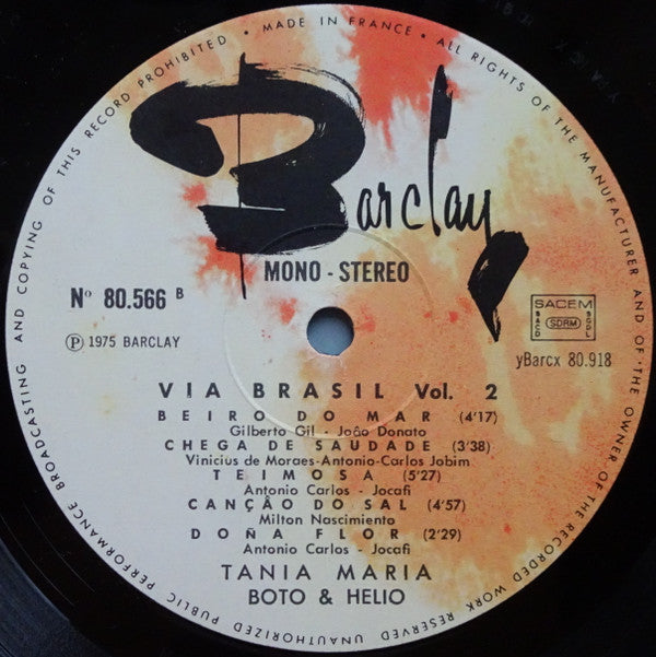 Tania Maria, José Boto & Helio (3) : Via Brasil Volume 2 (LP, Album, Mono)