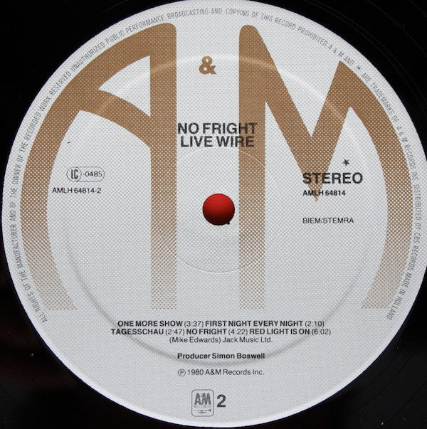 Live Wire ~ No Fright (Vinyl) - Djungel & Jazz
